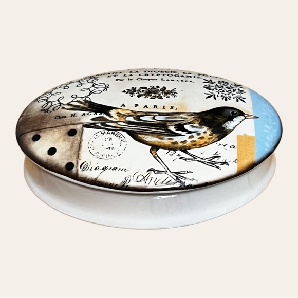 Kimberly Poloson Ceramic Bird Theme Trinket Box/Dish & Lid - Picture 1 of 12